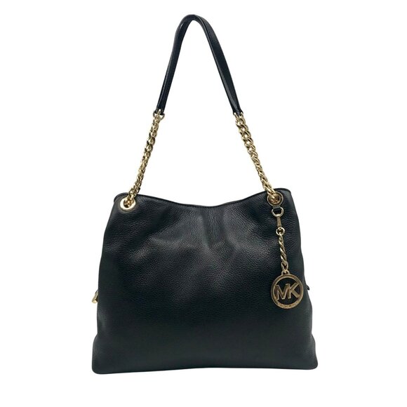 Michael Kors Handbags - Michael Kors Black Pebbled Leather Jet Set Chain Shoulder Bag